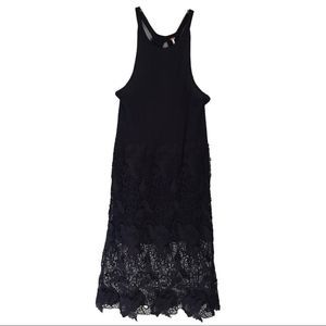 Free People black dress with lace bottom